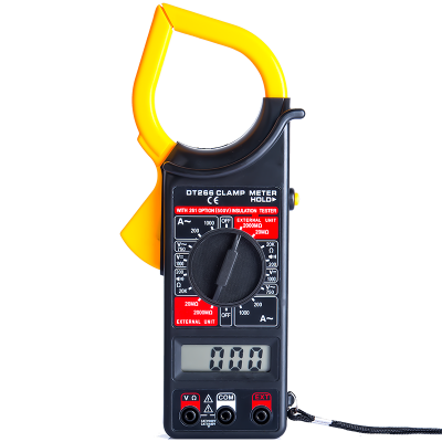 Multimetro Alicate Amperimetro Digital DT266 Com Estojo Com Bip e Escala de Continuidade Clamp Meter